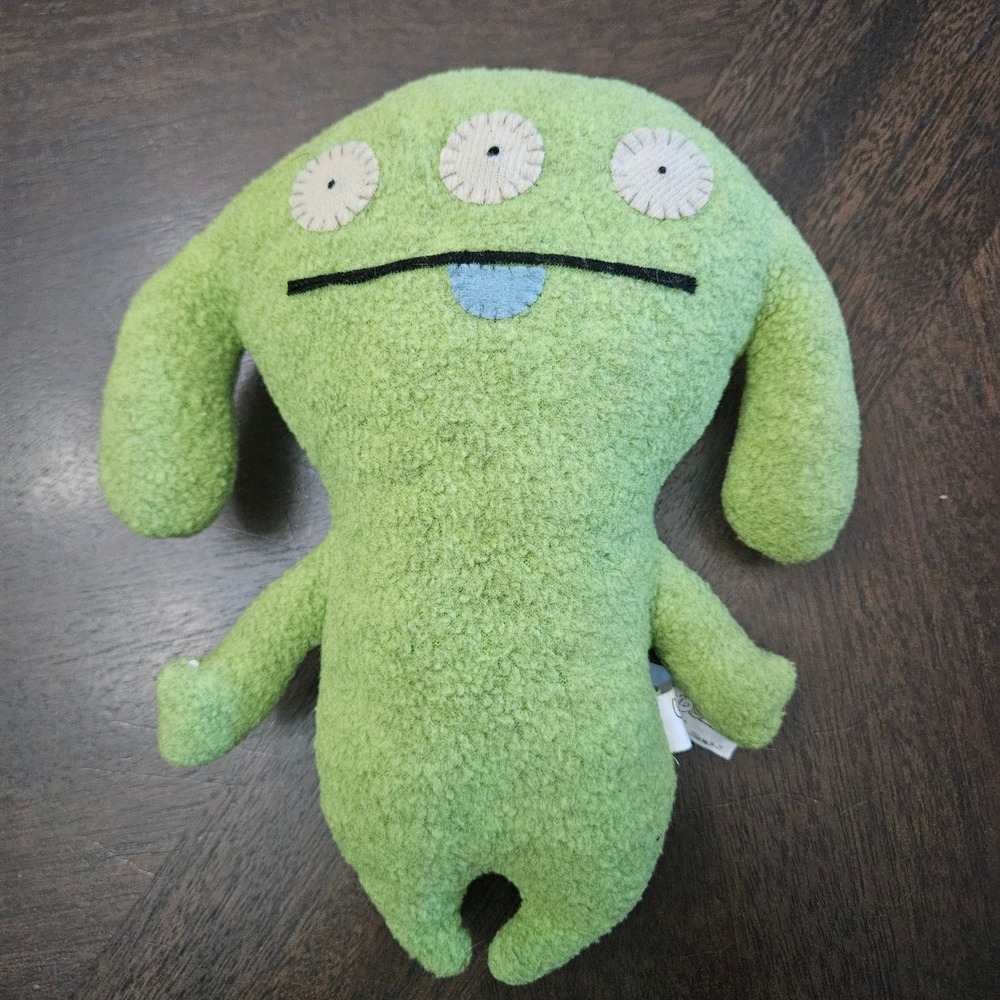 Uglydoll Peaco Plush Small Green 3-Eyed Monster 2006 RARE Y2K Alien Retro‎